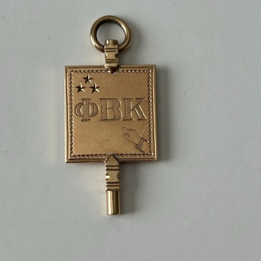Phi Beta Kappa 10K Gold Honor Society Key Pendant – St. Olaf 1955, Engraved
